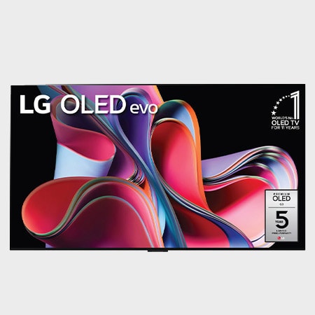 Tampak depan dengan LG OLED evo, Emblem 10 Years World No.1 OLED