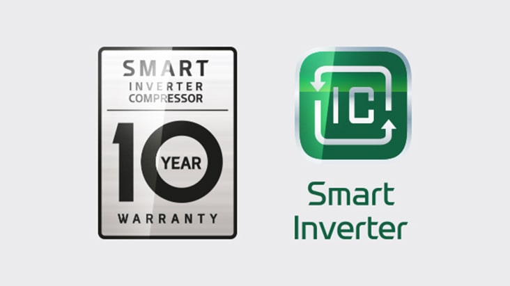 Logo Smart Inverter Compressor dan Garansi 10 Tahun