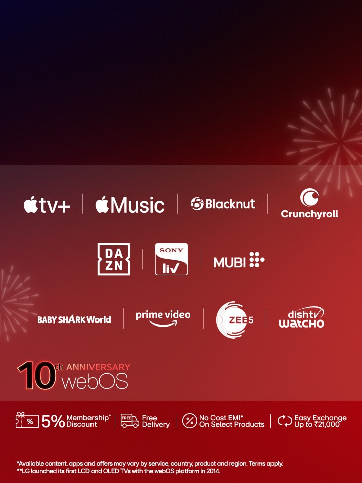 Image of celebrating 10 years of webOS during LG Streaming Week, with global content partners