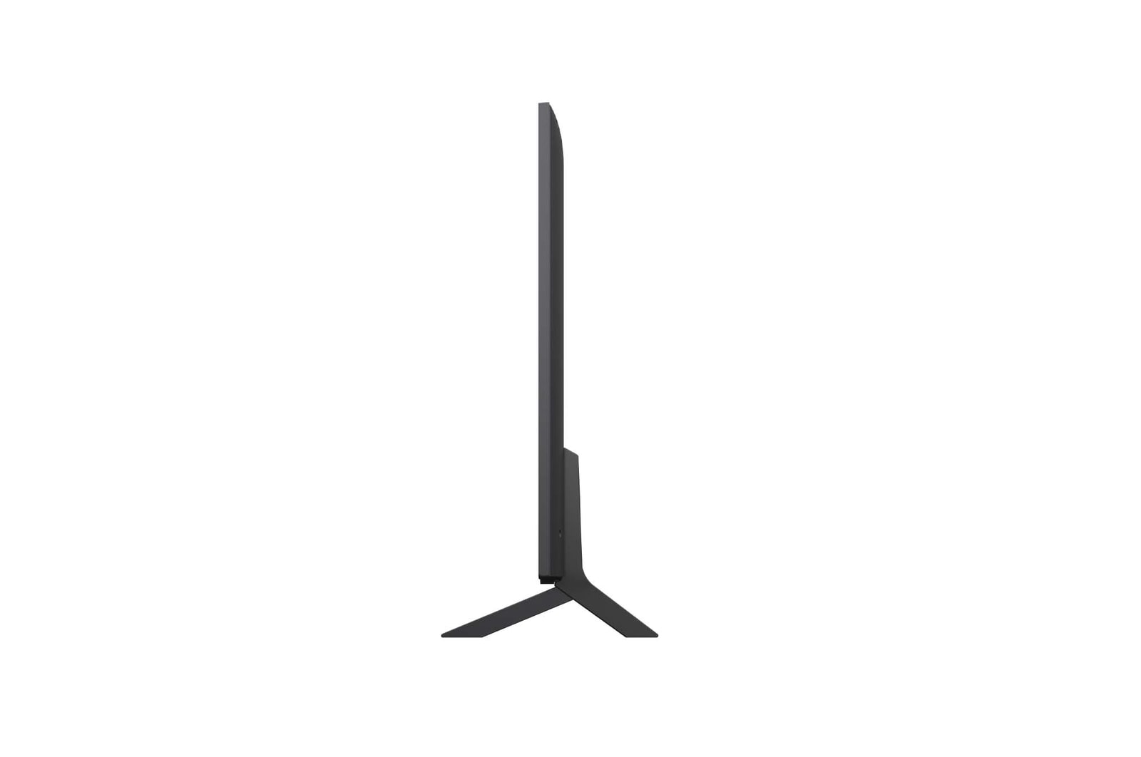 Left-facing side view of LG QNED80 TV