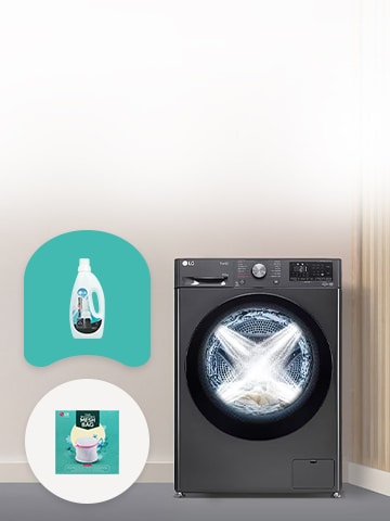 This is a picture of the LG washer and dryer and its accessory.