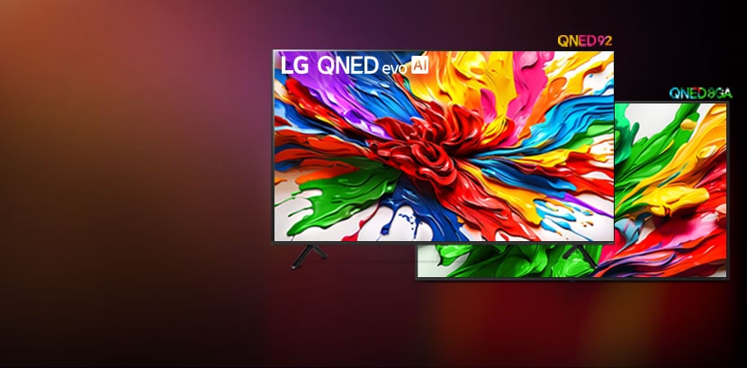 LG QNED TV dispuestos en formación.