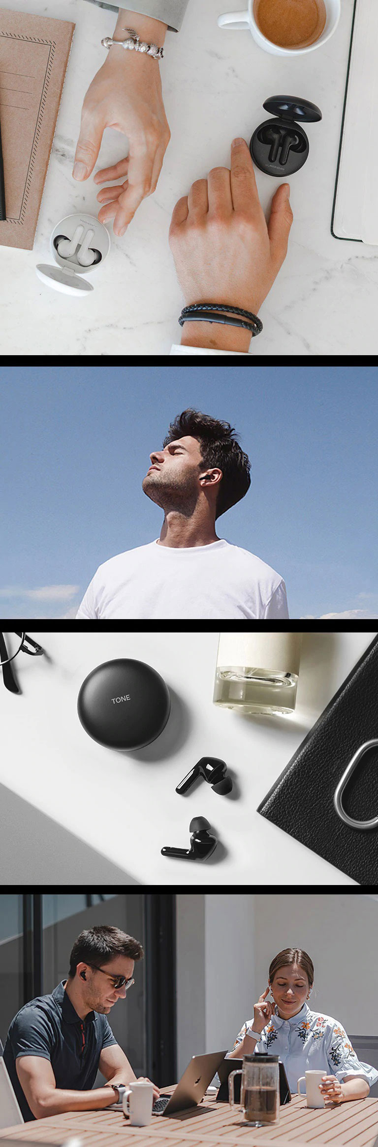 LG Tone Free Wireless Earbuds with Noise Isolation UVnano 99.9