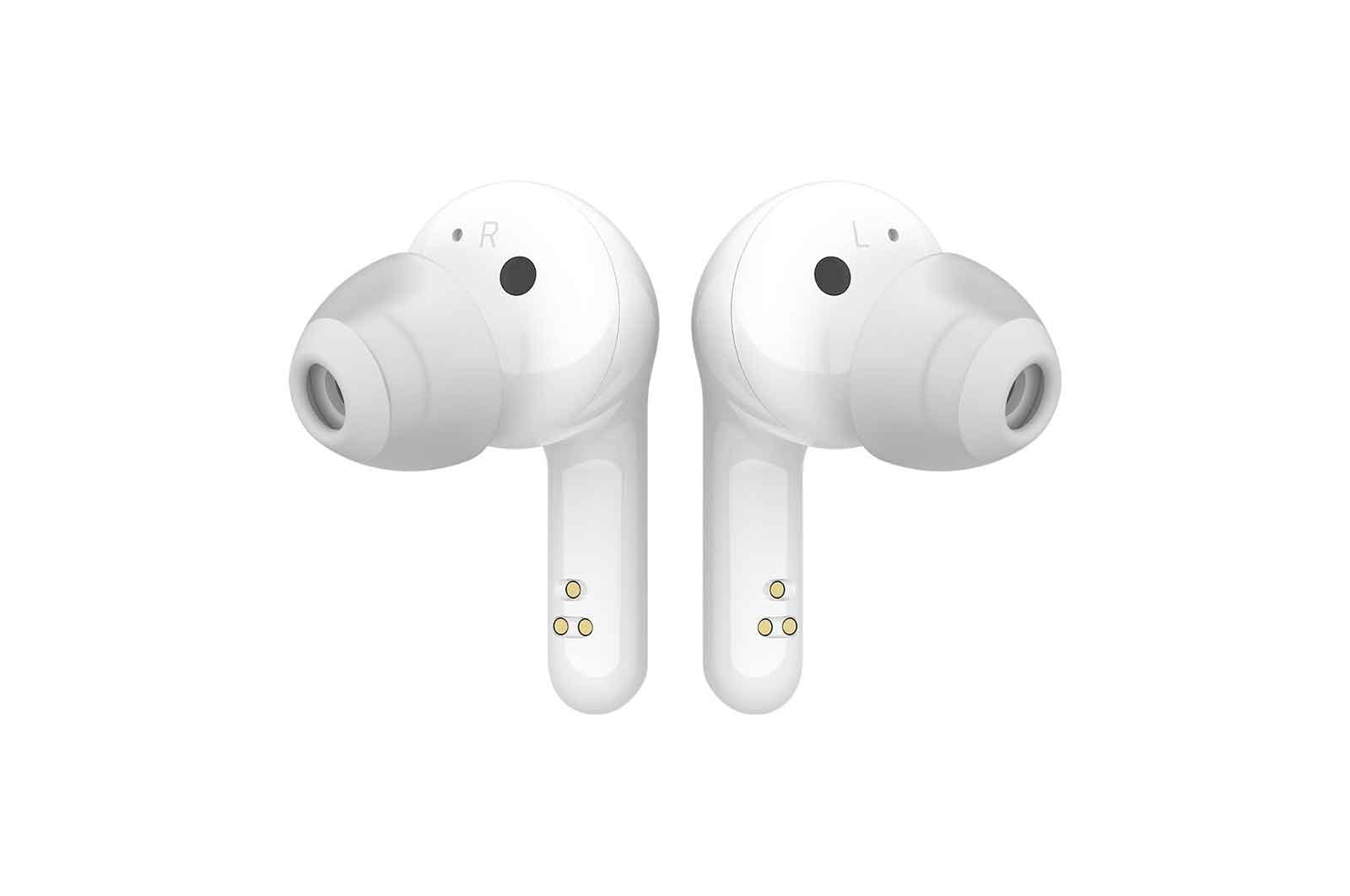 LG Tone Free Wireless Earbuds with Noise Isolation, UVnano 99.9% Bacteria-Free, Prestigious British Meridian Sound, Dual Microphones in Each Earbud and IPX4 Water Resistance (FN5U, White), HBS-FN5U