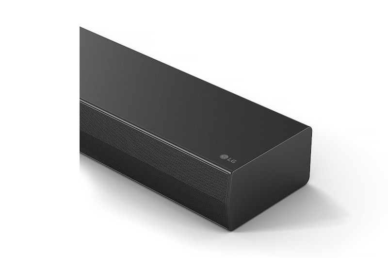 Top angled view of LG Soundbar S70TY's side corner