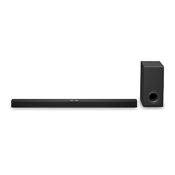 Front view of LG Soundbar S90TY and subwoofer