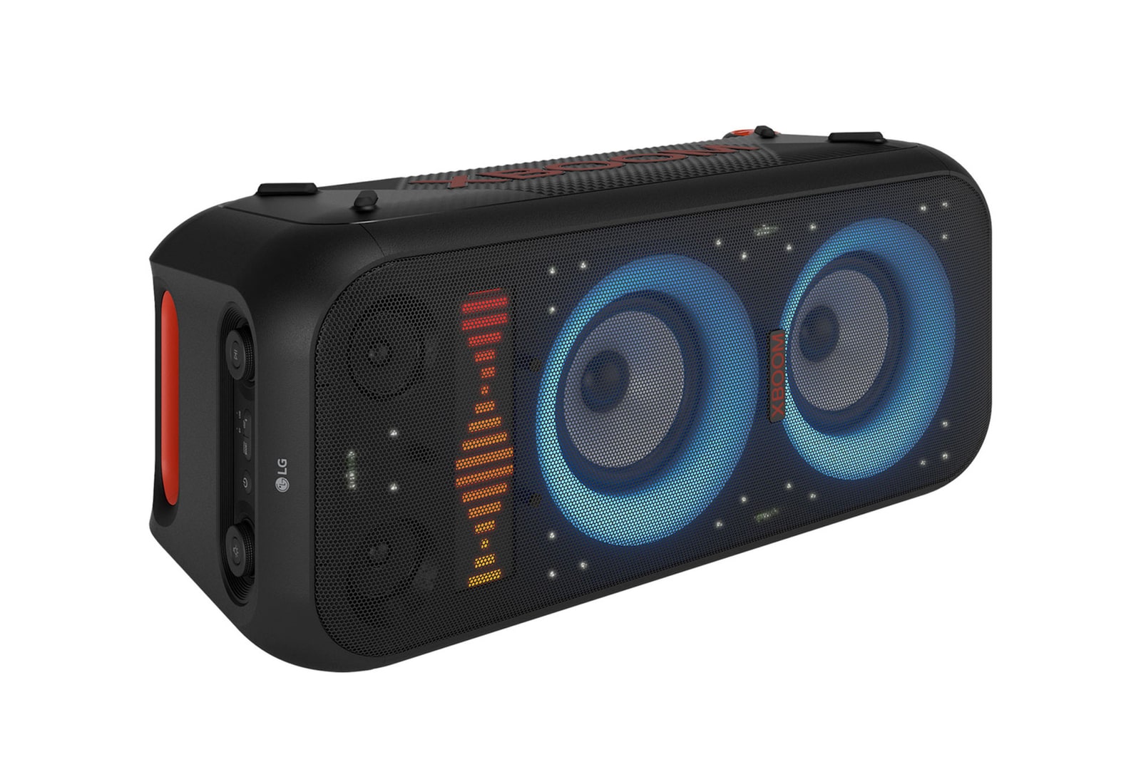 Horizontal view of the product with all lighting on.