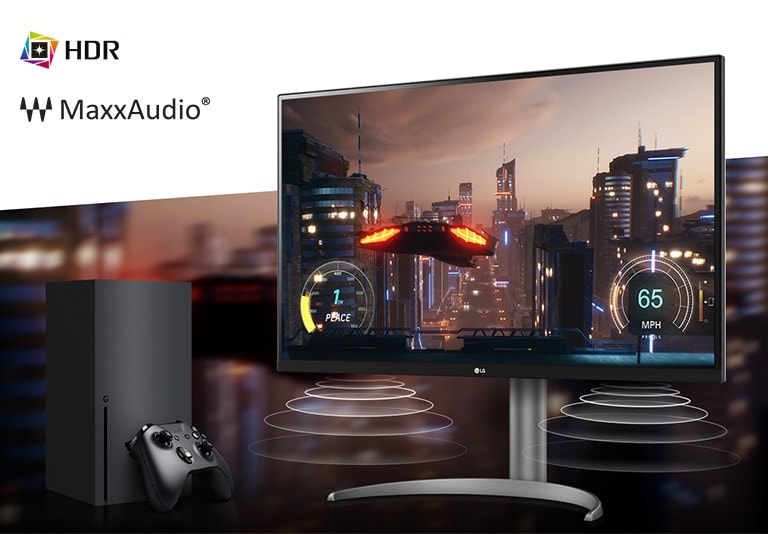 LG 32UQ750-W Immersive experience in 4K HDR console gaming.