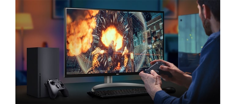 LG 32UQ750-W Immersive gaming experience for console gamers through smooth and synchronized graphics images.