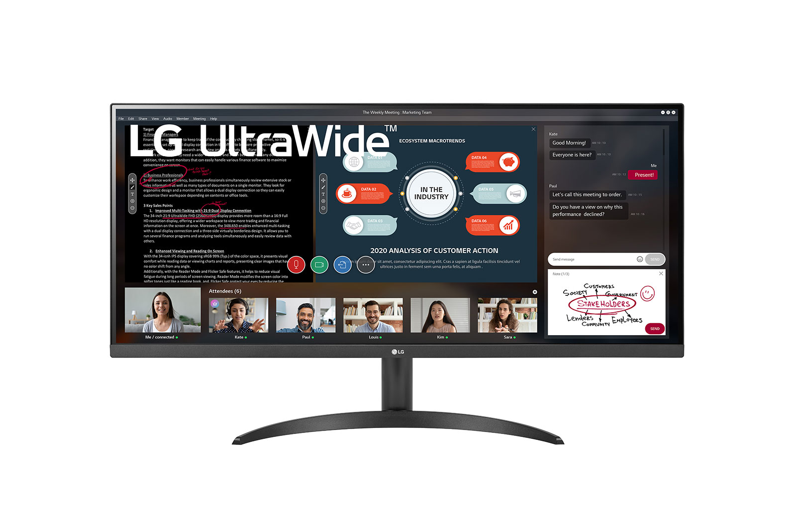 LG 34 (86.36cm) 21:9 UltraWide™ Full HD IPS Monitor with AMD FreeSync™, 34WP500-B