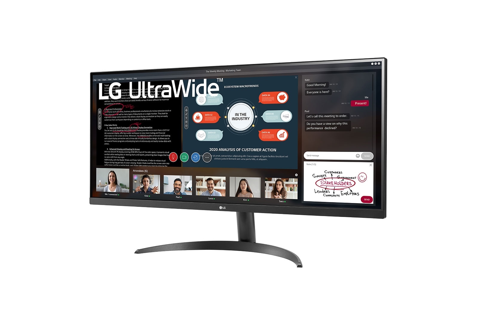 LG 34 (86.36cm) 21:9 UltraWide™ Full HD IPS Monitor with AMD FreeSync™, 34WP500-B