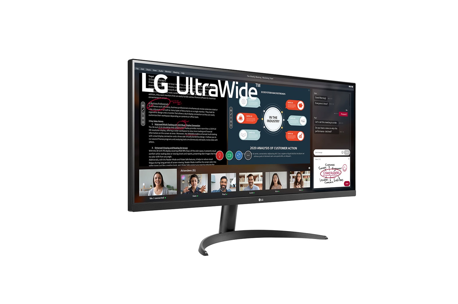 LG 34 (86.36cm) 21:9 UltraWide™ Full HD IPS Monitor with AMD FreeSync™, 34WP500-B