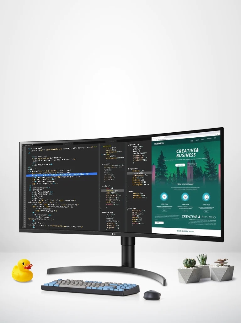 LG 35WN75C UltraWide monitor offers Screen Space, UltraWide™ QHD Color - sRGB 99% HDR - HDR10 Connectivity - USB-C™
