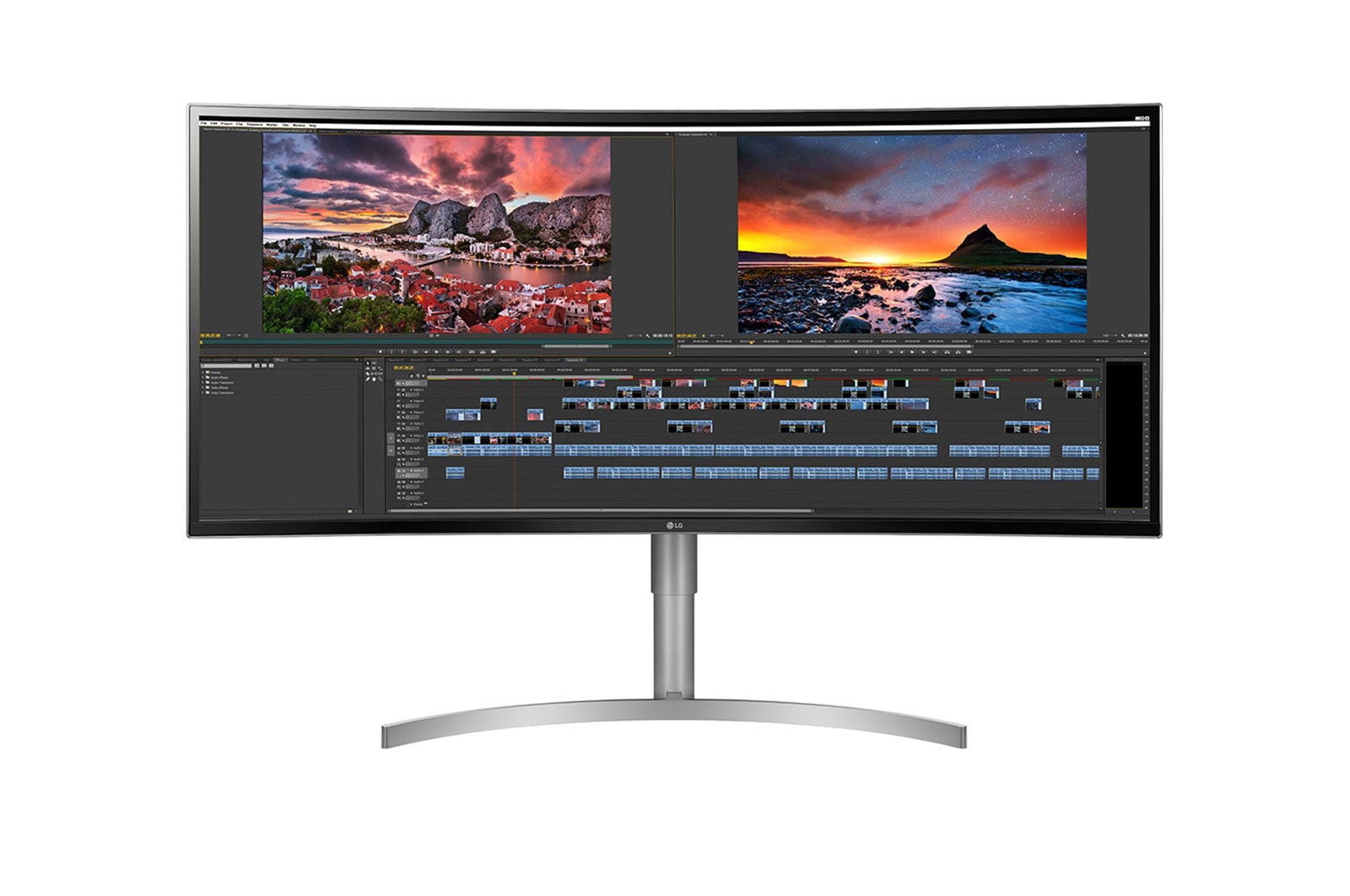 LG 38 (96.52cm) Curved 21:9 UltraWide™ WQHD + IPS Curved LED Monitor. Now see wider and do more, seamlessly while you work from home. Expand the way you work with the LG UltraWide Monitor., 38WK95C-W