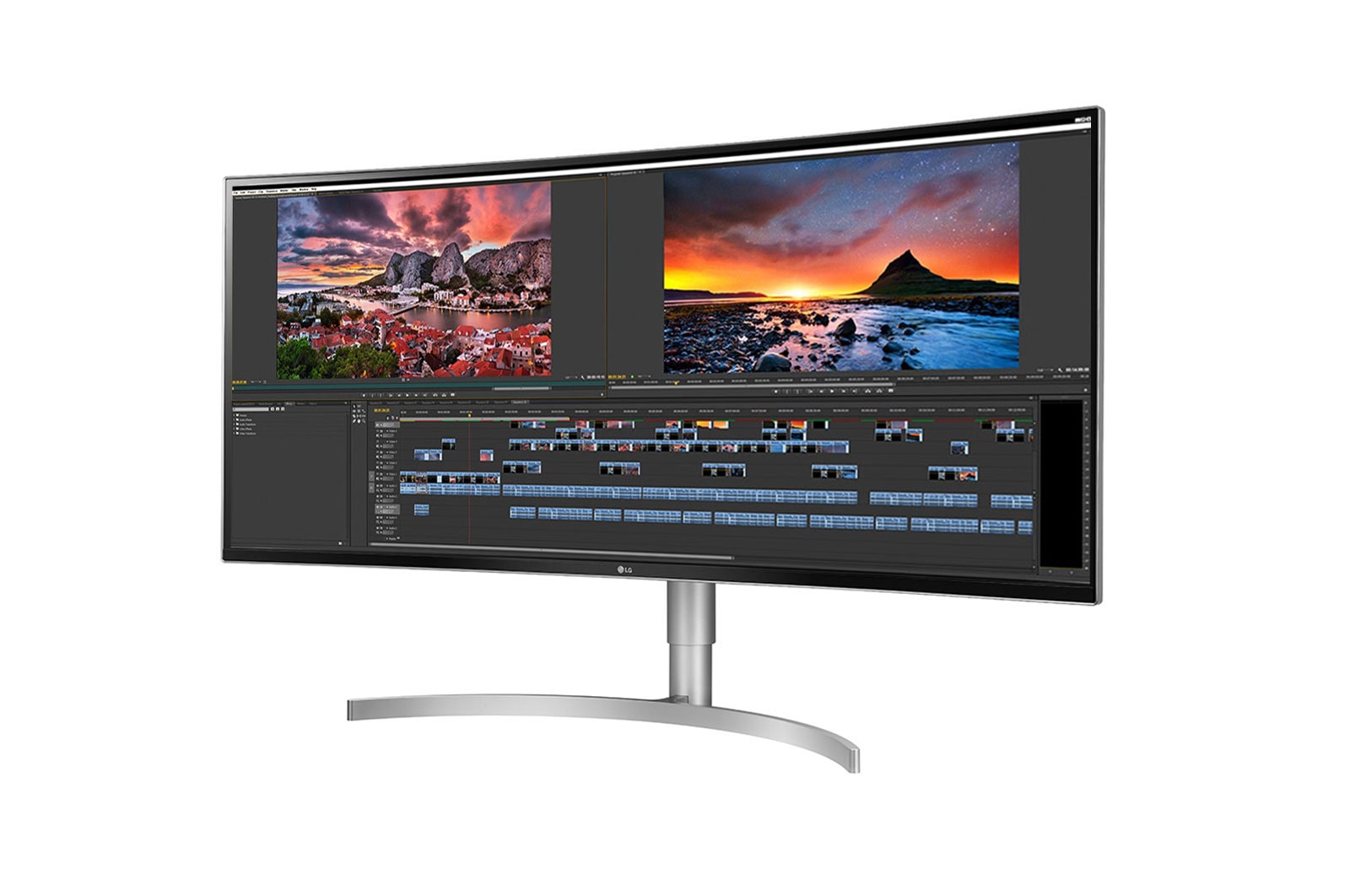 LG 38 (96.52cm) Curved 21:9 UltraWide™ WQHD + IPS Curved LED Monitor. Now see wider and do more, seamlessly while you work from home. Expand the way you work with the LG UltraWide Monitor., 38WK95C-W