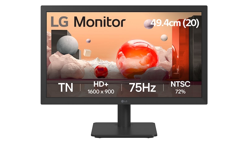 Front view of LG Essential 49.4cm (20) WSXGA TN Monitor 75Hz 20U401A-B