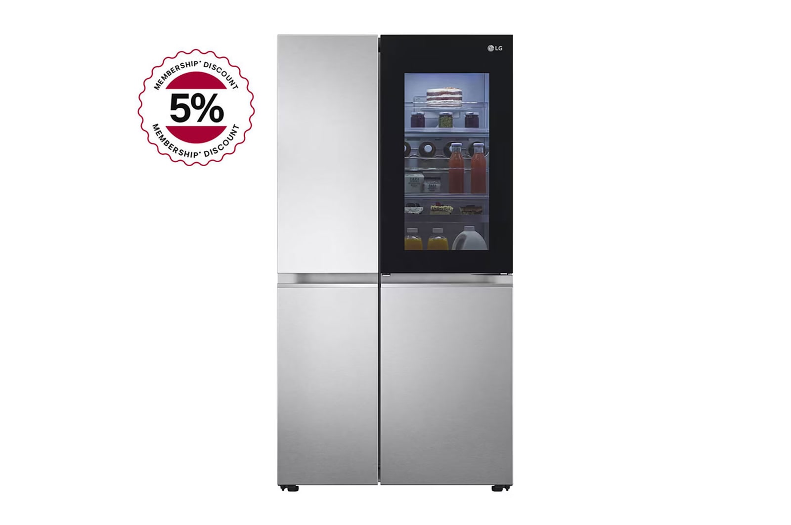 LG GL-Q257BBSX side by side refrigerator front view