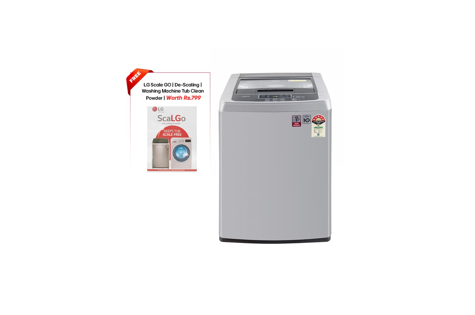 LG T65SKSF4Z top loading washing machine front view