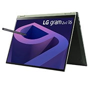 LG gram 2-in-1 Ultra-Lightweight with 16 (40.6cm) 16:10 IPS Display with LG Glance by Mirametrix®, 16T90Q-G.AH75A2