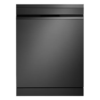 Front view of LG Dishwasher, TrueSteam™, 15 Place Setting, QuadWash™, LG's EasyRack™, ThinQ™ (Wi-Fi), Auto Open Door, Matte Black DFB335HM