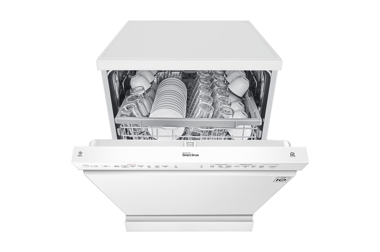 LG DFB424FW Free Standing 14 Place Settings Intensive Kadhai Cleaning| No Pre-rinse Required Dishwasher, DFB424FW