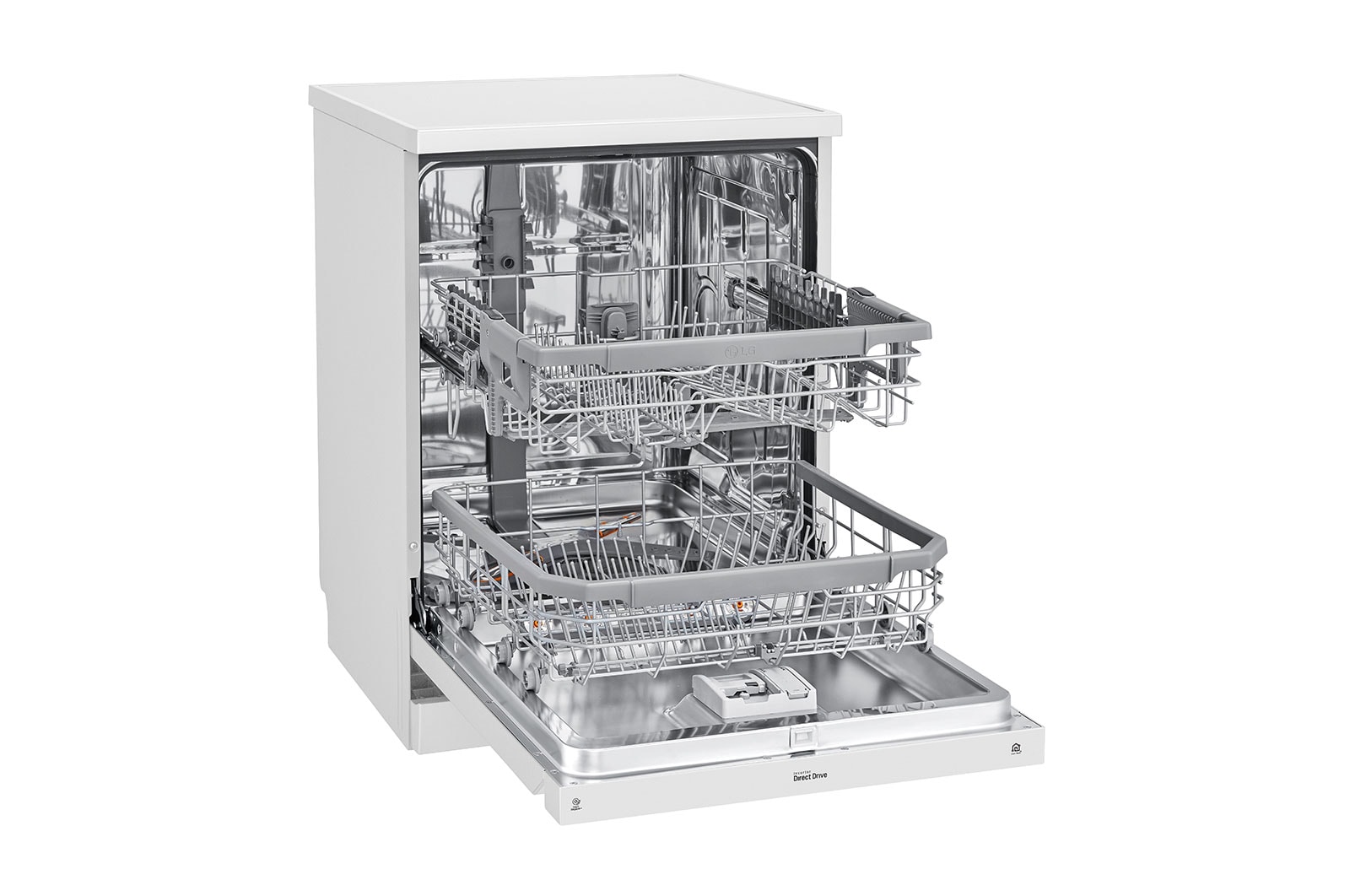 LG DFB424FW Free Standing 14 Place Settings Intensive Kadhai Cleaning| No Pre-rinse Required Dishwasher, DFB424FW