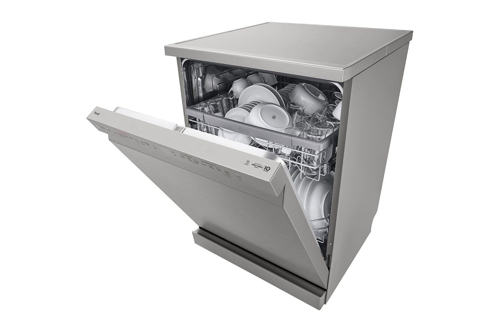 LG Dishwasher, TrueSteam®, 14 Place Settings, QuadWash™, EasyRack™ Plus, ThinQ™ (Wi-Fi), Inverter Direct Drive™, Silver, DFB532FP
