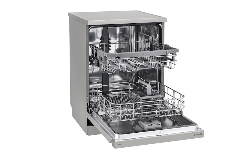 LG Dishwasher, TrueSteam®, 14 Place Settings, QuadWash™, EasyRack™ Plus, ThinQ™ (Wi-Fi), Inverter Direct Drive™, Silver, DFB532FP