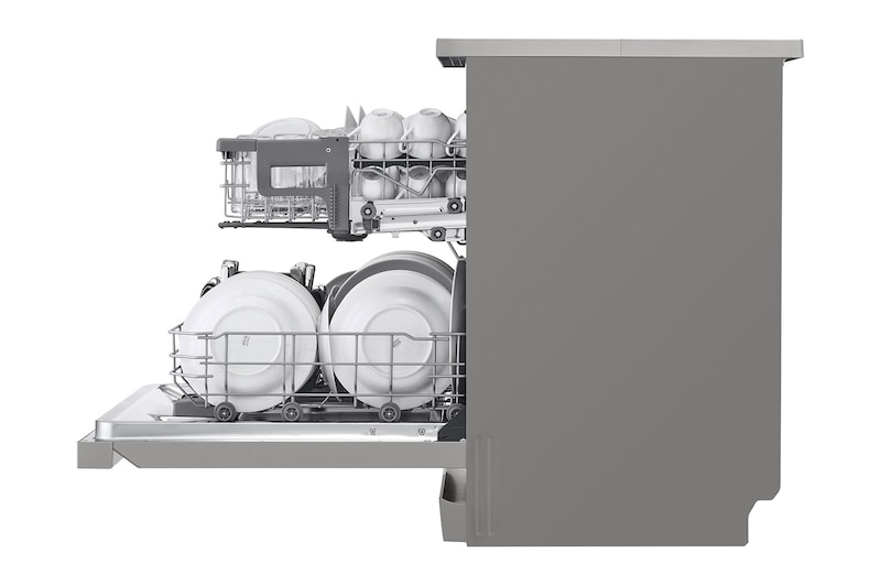 LG Dishwasher, TrueSteam®, 14 Place Settings, QuadWash™, EasyRack™ Plus, ThinQ™ (Wi-Fi), Inverter Direct Drive™, Silver, DFB532FP