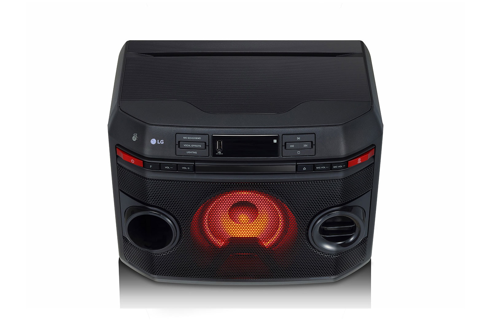 LG OL45 220W RMS, for Karaoke - Karaoke Playback and Recording, Echo Effects and Vocal Effects, Multi-Bluetooth / USB / FM / Mic In / Aux In, Bass Blast  and Multi-color Lighting, LG XBOOM App., OL45