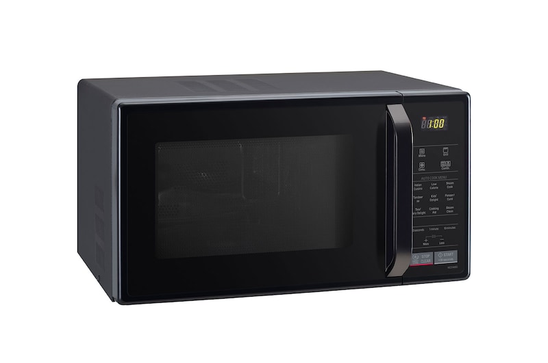 LG 21 L Convection Microwave Oven with Glass Door, 151 Auto Cook Menu, Quartz Heater, Health Plus Menu, Glossy Black, MC2146BG