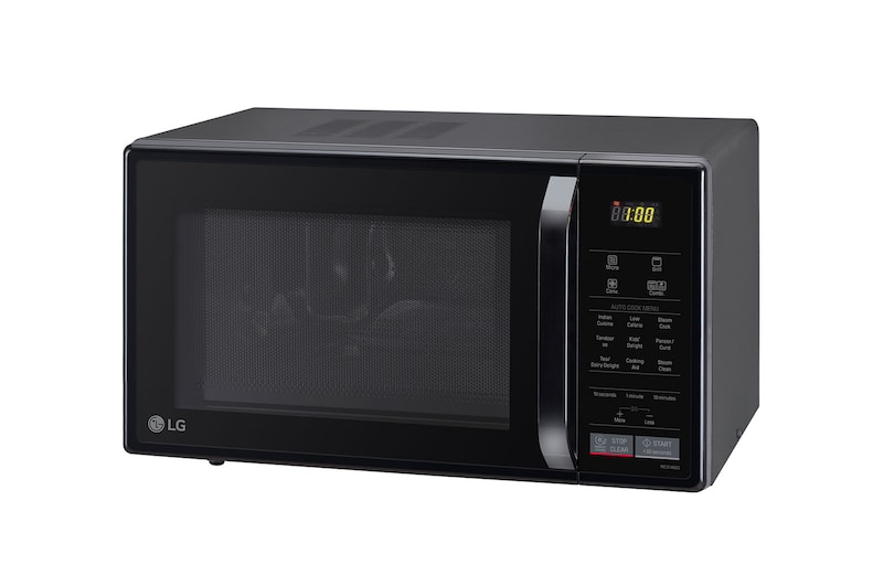 LG 21 L Convection Microwave Oven with Glass Door, 151 Auto Cook Menu, Quartz Heater, Health Plus Menu, Glossy Black, MC2146BG