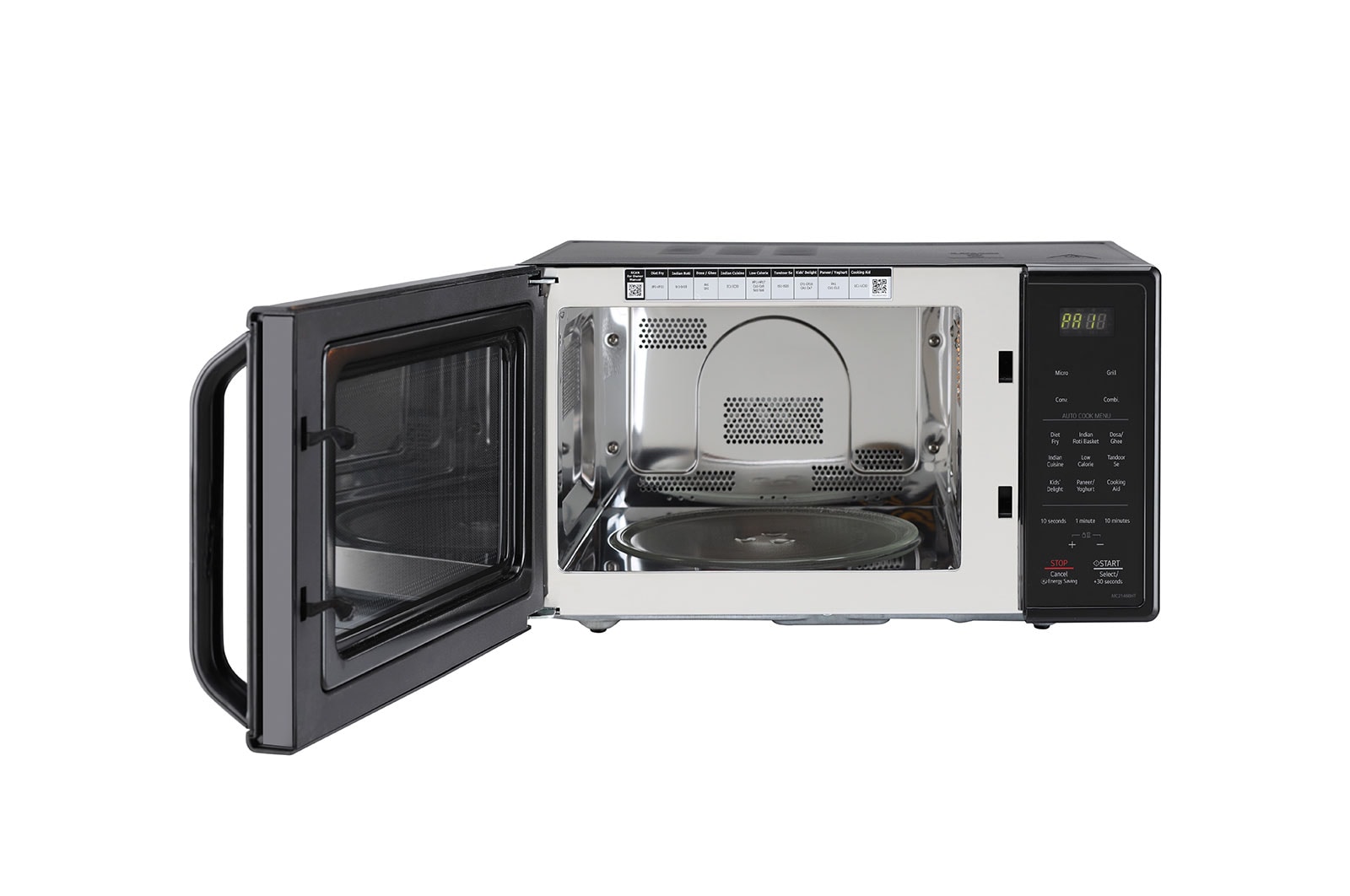 LG 21 L Diet Fry Convection Microwave Oven  (MC2146BHT, Black), MC2146BHT