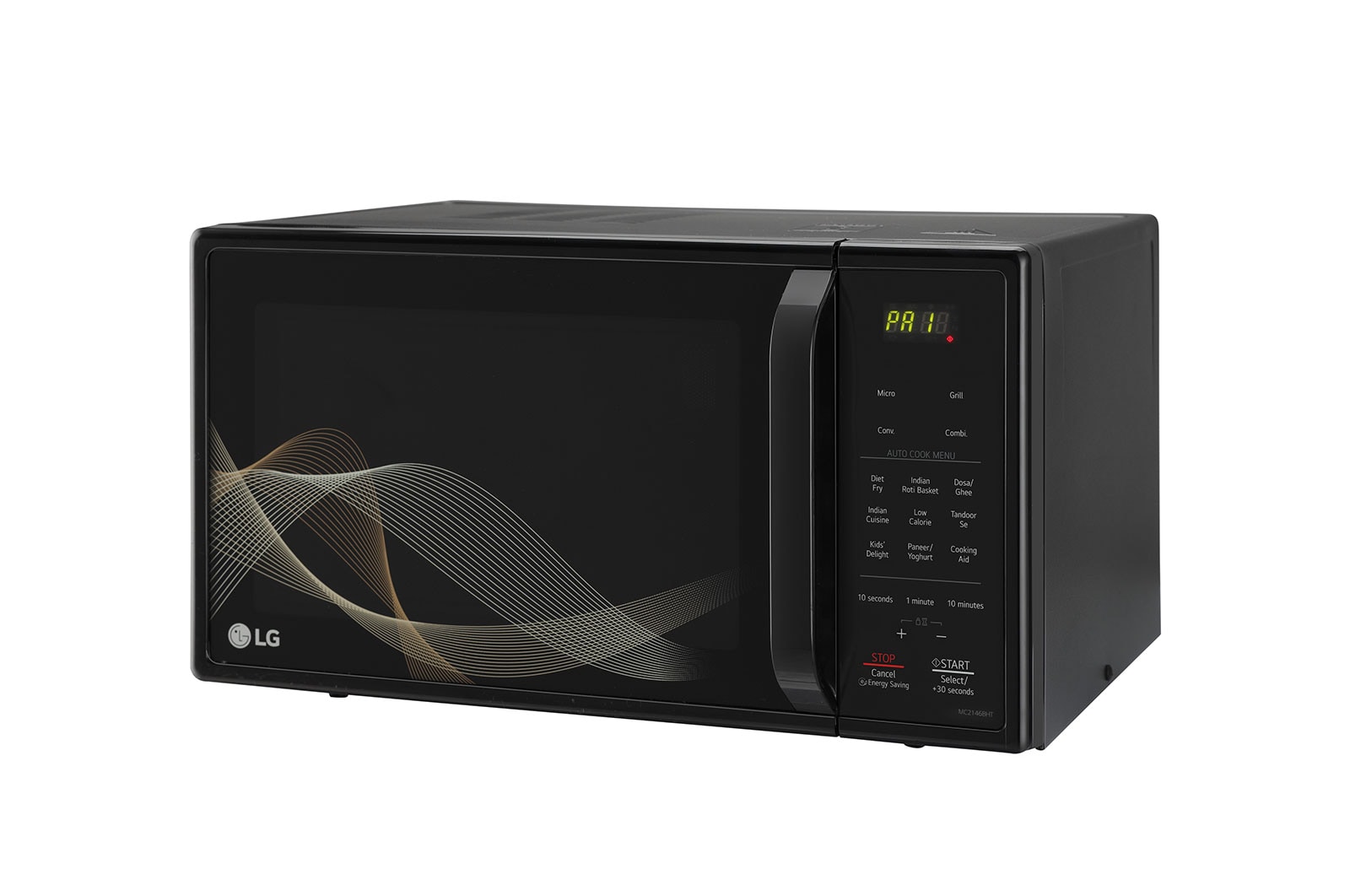 LG 21 L Diet Fry Convection Microwave Oven  (MC2146BHT, Black), MC2146BHT