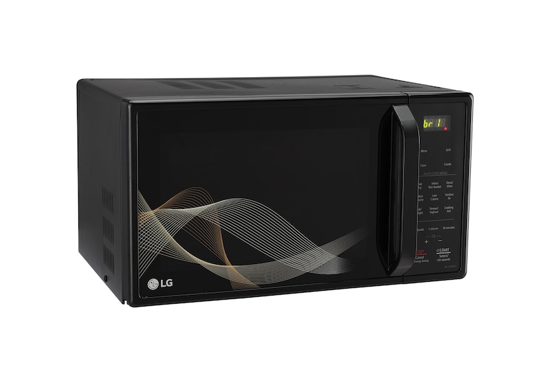 LG 21 L All-in-One Convection Microwave Oven with Stainless Steel Cavity, 151 Auto Cook Menu, Roti Basket (Black), MC2146BHT