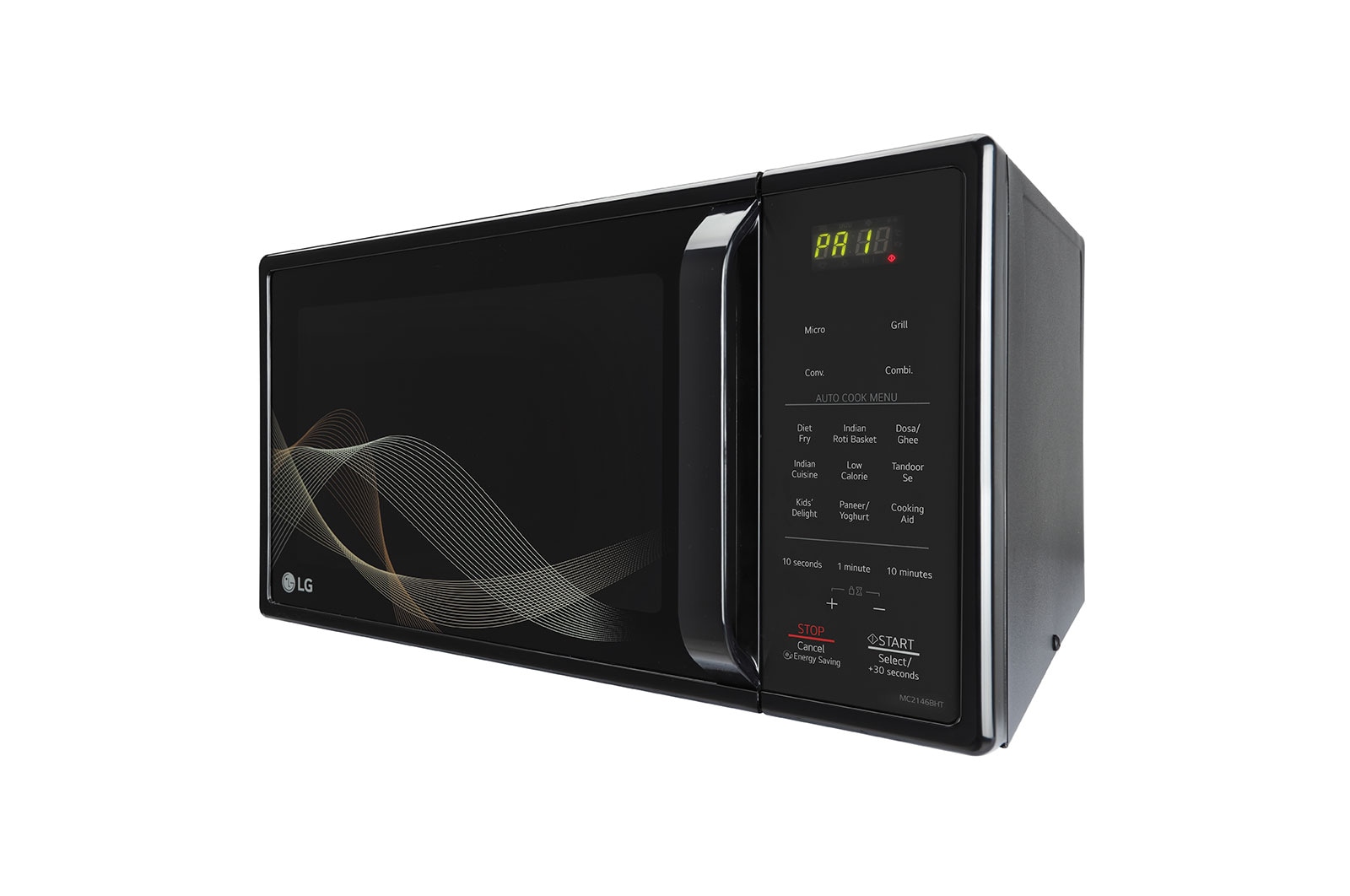 LG 21 L Diet Fry Convection Microwave Oven  (MC2146BHT, Black), MC2146BHT