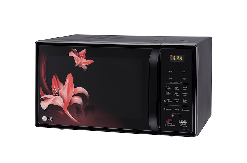 LG 21 L Convection Microwave with 151 Auto Cook Menus, Health Plus Menu, Quartz Heater, Stainless Steel Cavity, Black, MC2146BR
