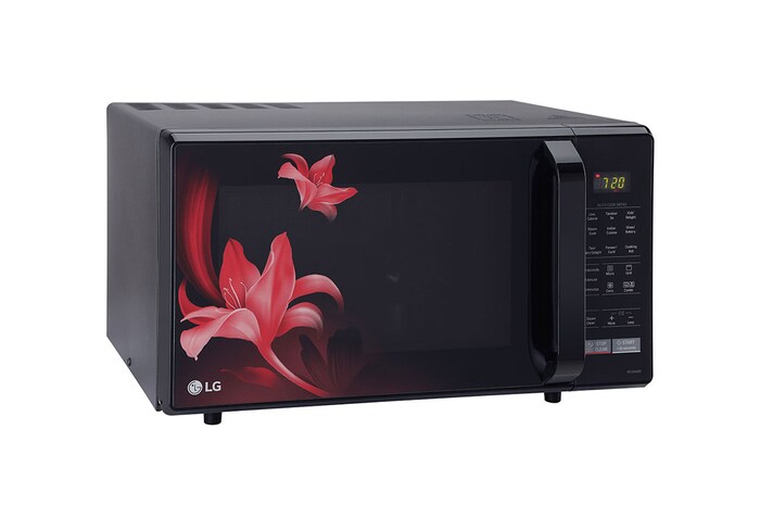 LG 28 L Convection Microwave Oven with Stainless Steel Cavity, 251 Auto Cook Menu, Defrost, Health Plus Menu, Black, MC2846BR