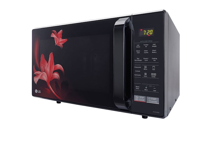 LG 28 L Convection Microwave Oven with Stainless Steel Cavity, 251 Auto Cook Menu, Defrost, Health Plus Menu, Black, MC2846BR