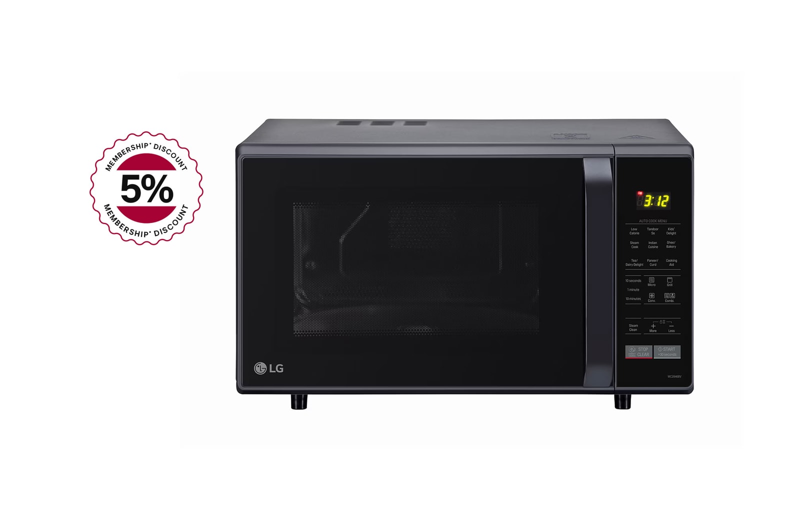 LG MC2846BV convection microwave front view