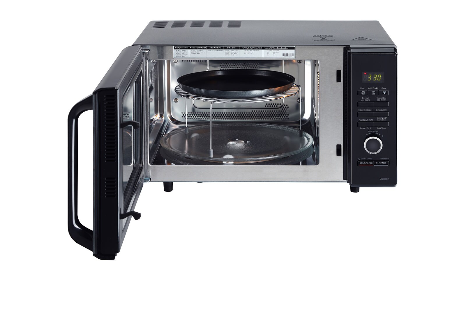 LG 28 L All-In-One Convection Microwave Oven with Diet Fry™, 251 Auto Cook Menu, Roti Basket, Health Plus Menu, Black, MC2886BHT