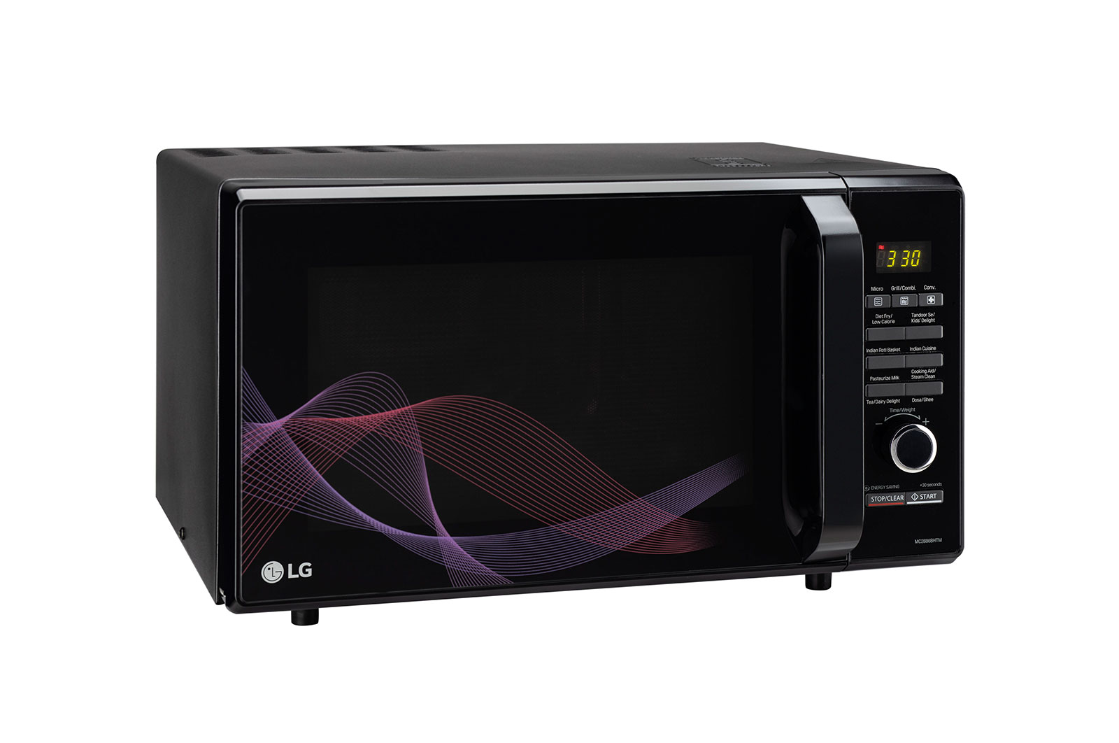 LG 28 L Convection Microwave Oven with Diet Fry™, Roti Basket, Health Plus Menu, Multi Cook Tawa, Black, MC2886BHTM