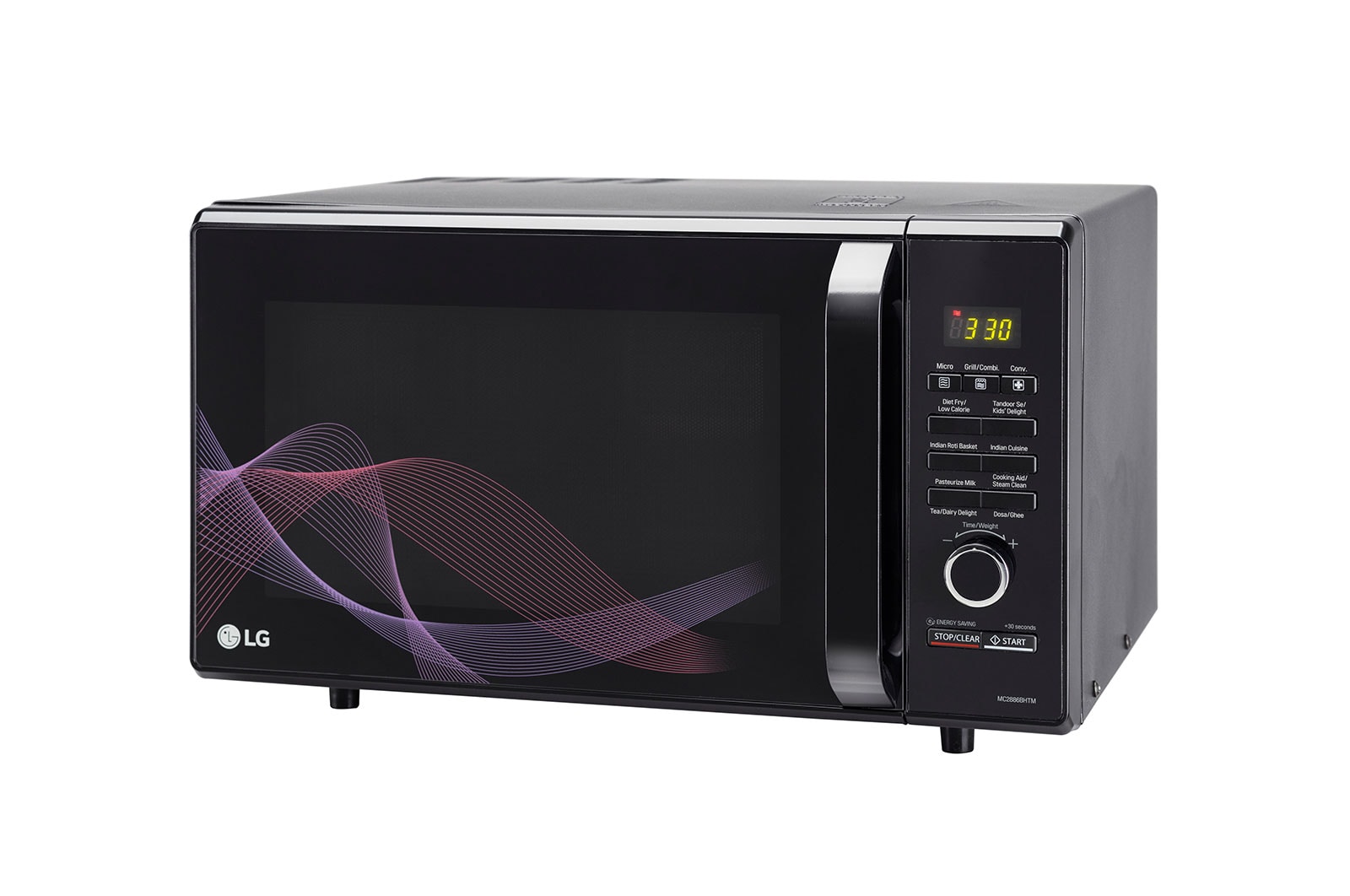 LG 28 L Convection Microwave Oven with Diet Fry™, Roti Basket, Health Plus Menu, Multi Cook Tawa, Black, MC2886BHTM