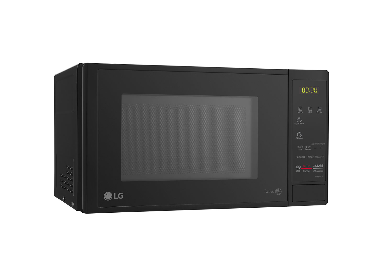 LG 20 L Microwave Oven Grill with Glass Door, i-wave technology, Quartz Heater, Anti-Bacterial Cavity, Black, MH2044DB