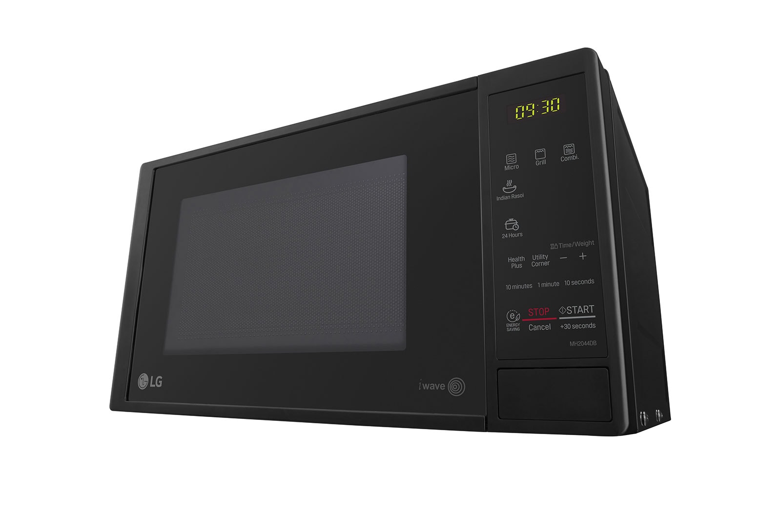 LG 20 L Microwave Oven Grill with Glass Door, i-wave technology, Quartz Heater, Anti-Bacterial Cavity, Black, MH2044DB