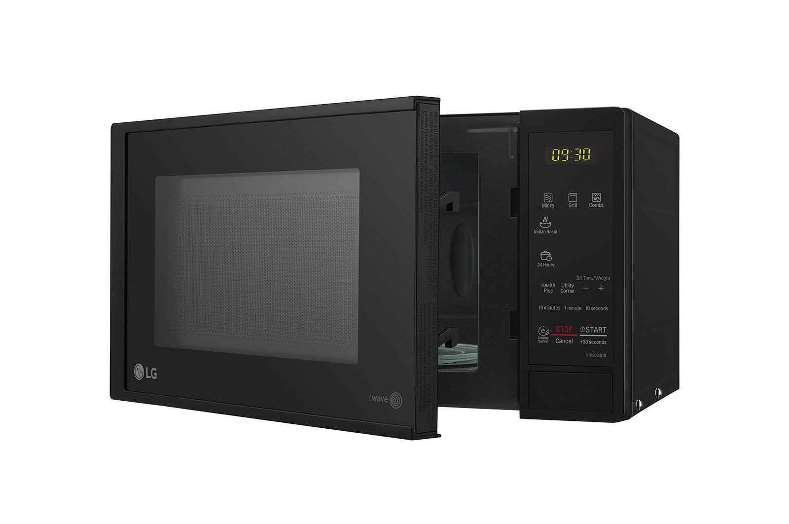 LG 20 L Microwave Oven Grill with Glass Door, i-wave technology, Quartz Heater, Anti-Bacterial Cavity, Black, MH2044DB