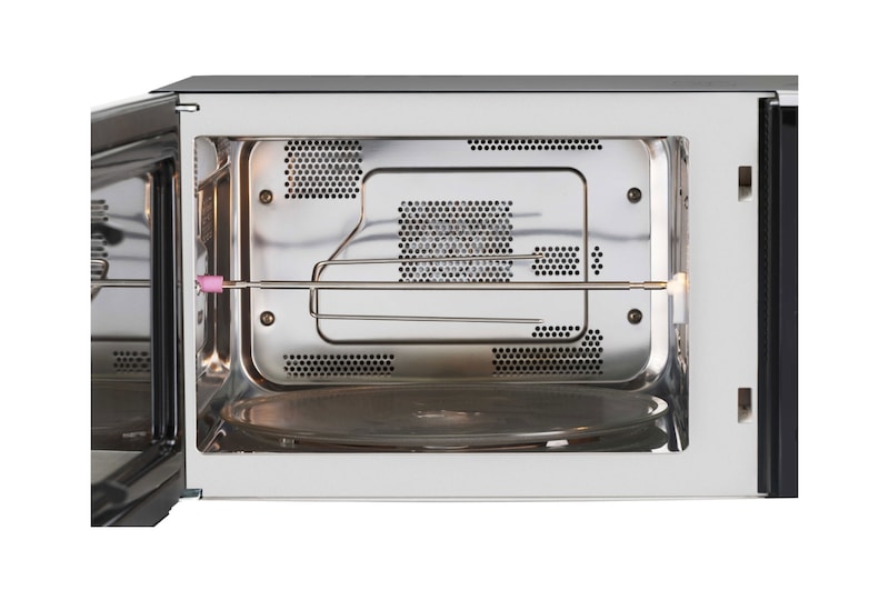 LG 28 L Convection Microwave Oven with Charcoal Lighting Heater, 271 Auto Cook Menu, Motorised Rotisserie, Black, MJ2886BWUM