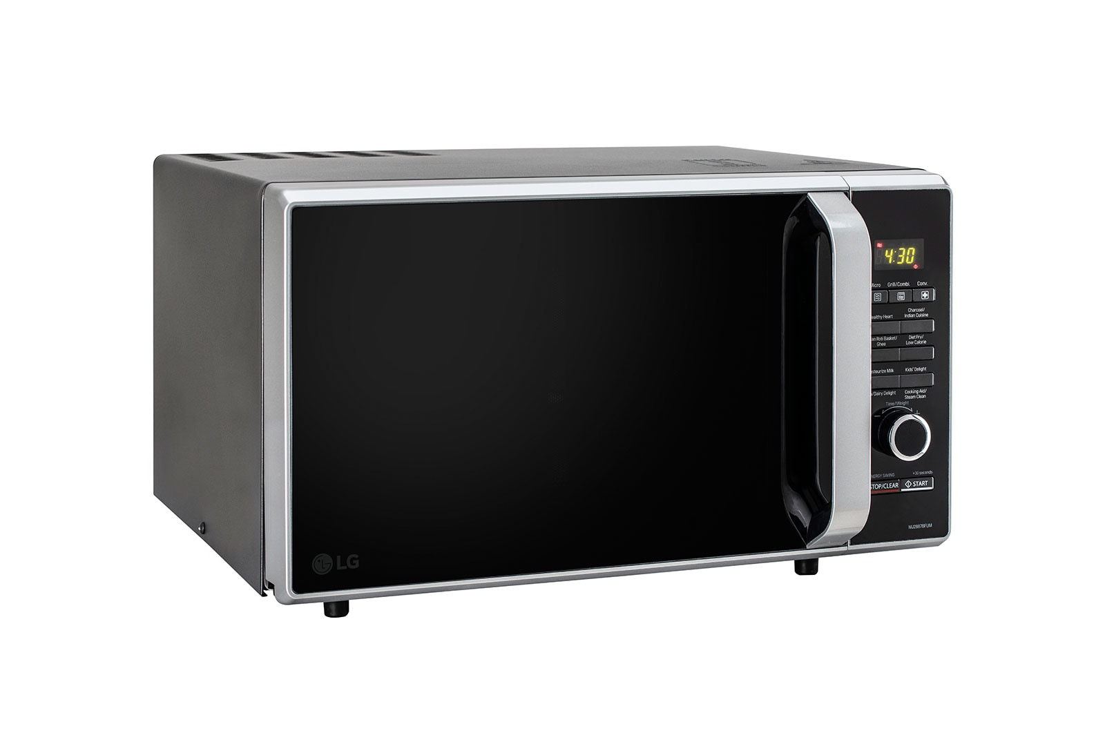 LG 28 L Charcoal Convection Microwave Oven with Charcoal Lighting Heater, Diet Fry, Motorised Rotisserie, Black, MJ2887BFUM