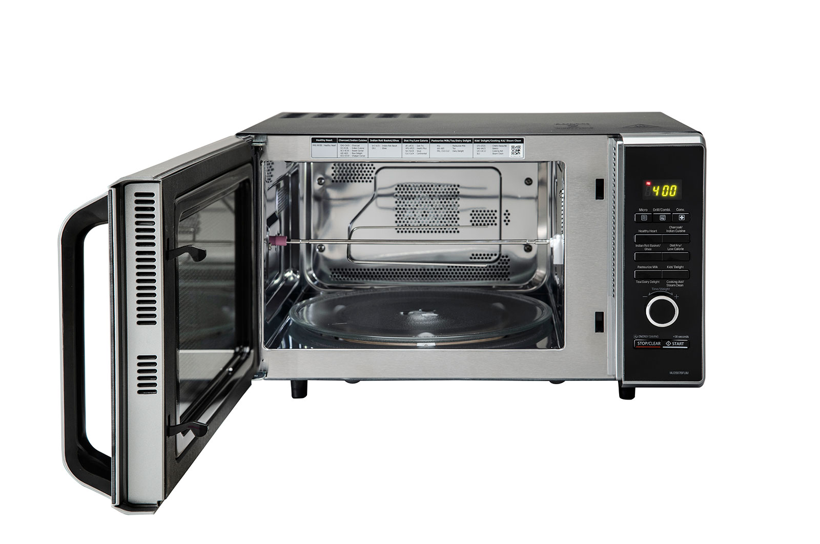 LG 28 L Charcoal Convection Microwave Oven with Charcoal Lighting Heater, Diet Fry, Motorised Rotisserie, Black, MJ2887BFUM