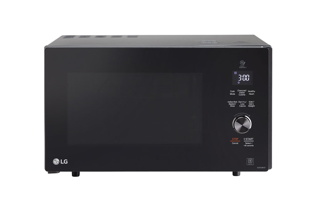 LG MJEN286UF charcoal convection microwave front view